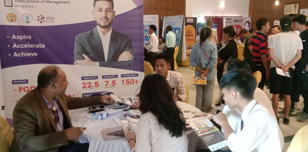 Students on the second day of the education fair, organised by Educentre Career Counseling, at Hotel Acacia, Dimapur, June 27. (Morung Photo)